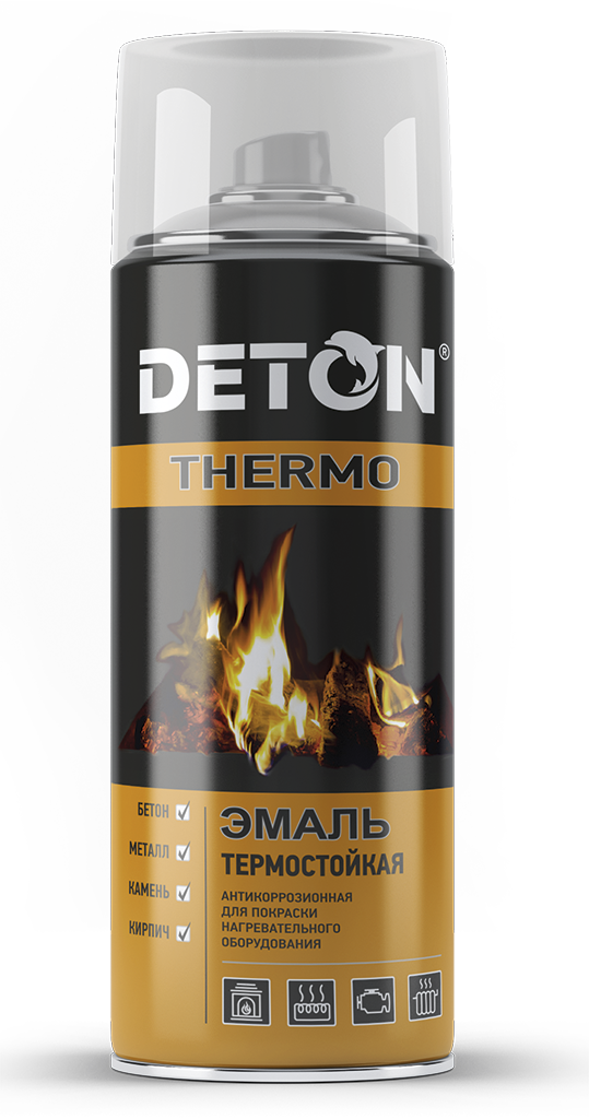 Аэрозоль термостойкая Deton Аэрозоль 520 мл, Серебристый,