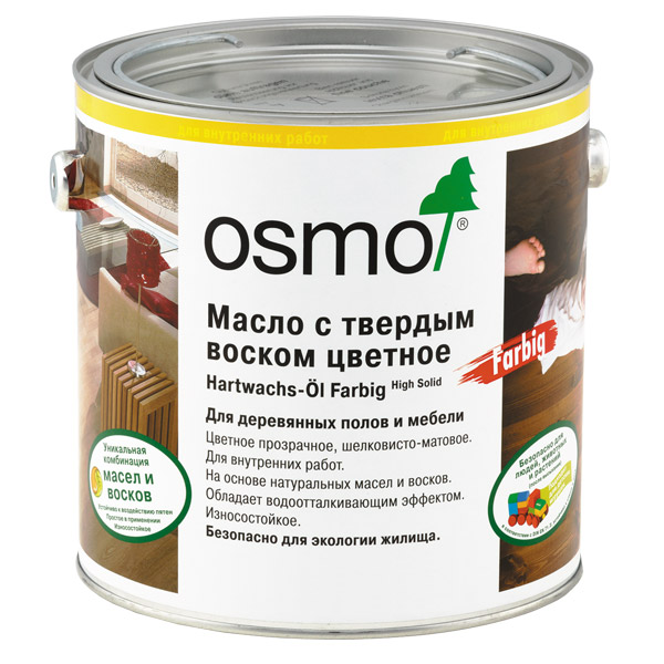 3074 Масло с твердым воском Farbig  Графит 0,22 л.