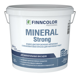 Фасадная воднодисперсионная краска Mineral strong Finncolor, цвет Основа C - для колеровки в насыщенные тона, фасовка 2,7 л: для наружных работ, по штукатурке