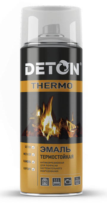 Аэрозоль термостойкая Deton Аэрозоль 520 мл, Серебристый,