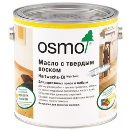 3044 Масло с твердым воском NATURAL  Цвет необраб.древес. 0,125 л.
